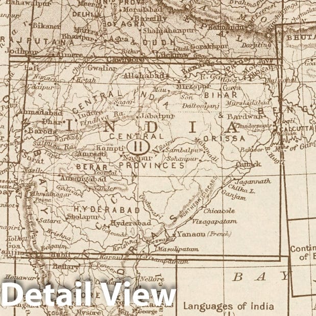 India - Northern Section, 1925 - Historical Map Print