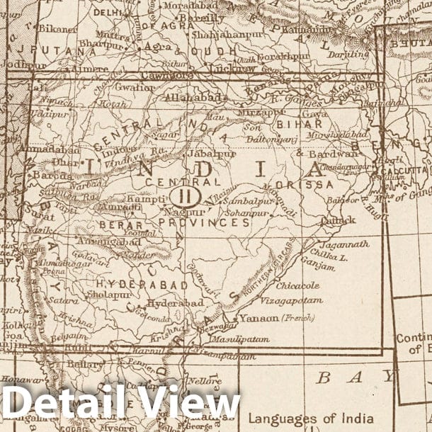 India - Western Section, 1923 - Historical Map Print