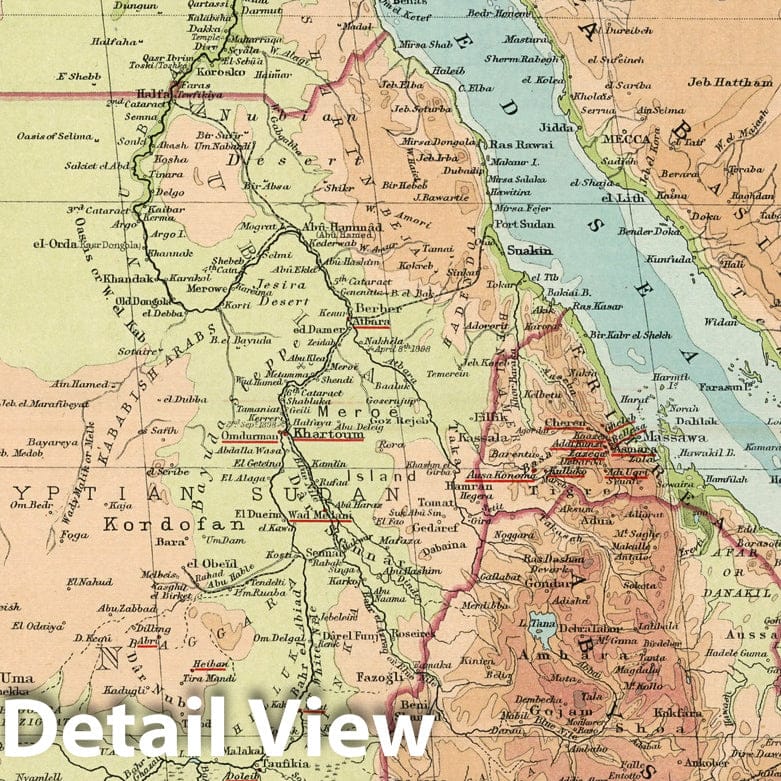 Africa - North-eastern Section - Plate No. 15, 1925 Historical Map Print