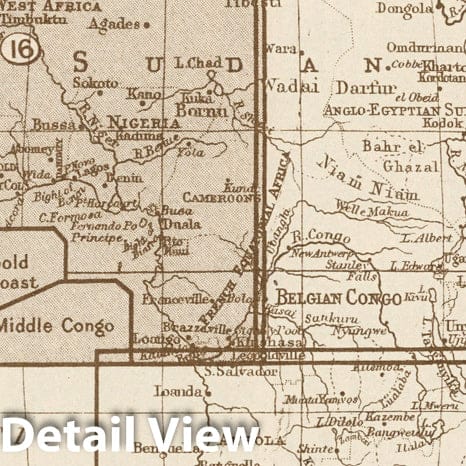 Africa, Northwestern Section 1925 - Historical Map Print
