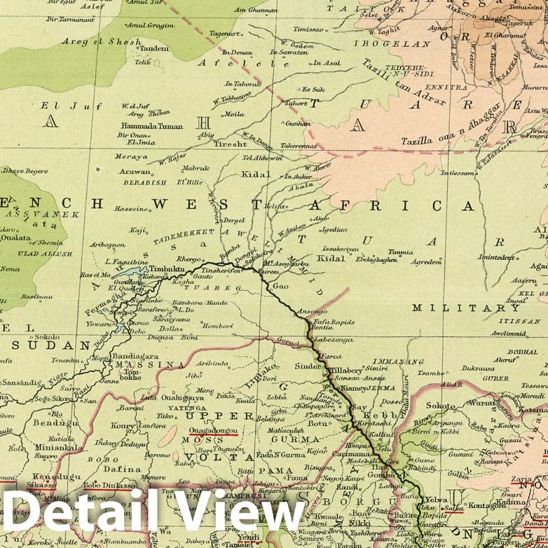 Africa - North-western Section 1925 - World Missionary Atlas Historical Map Print