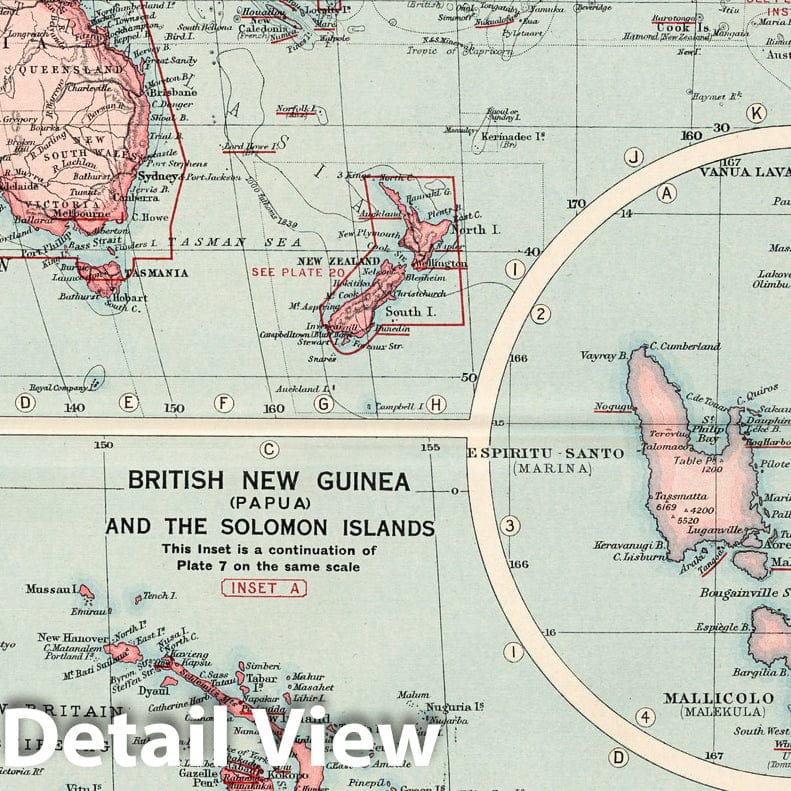 Oceania - Plate No. 19, 1925 - World Missionary Atlas Historical Map Print