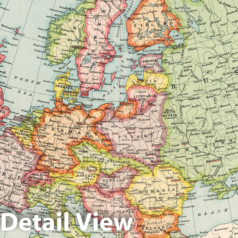Europe - Plate No. 26, 1923 - World Missionary Atlas Historical Map Print
