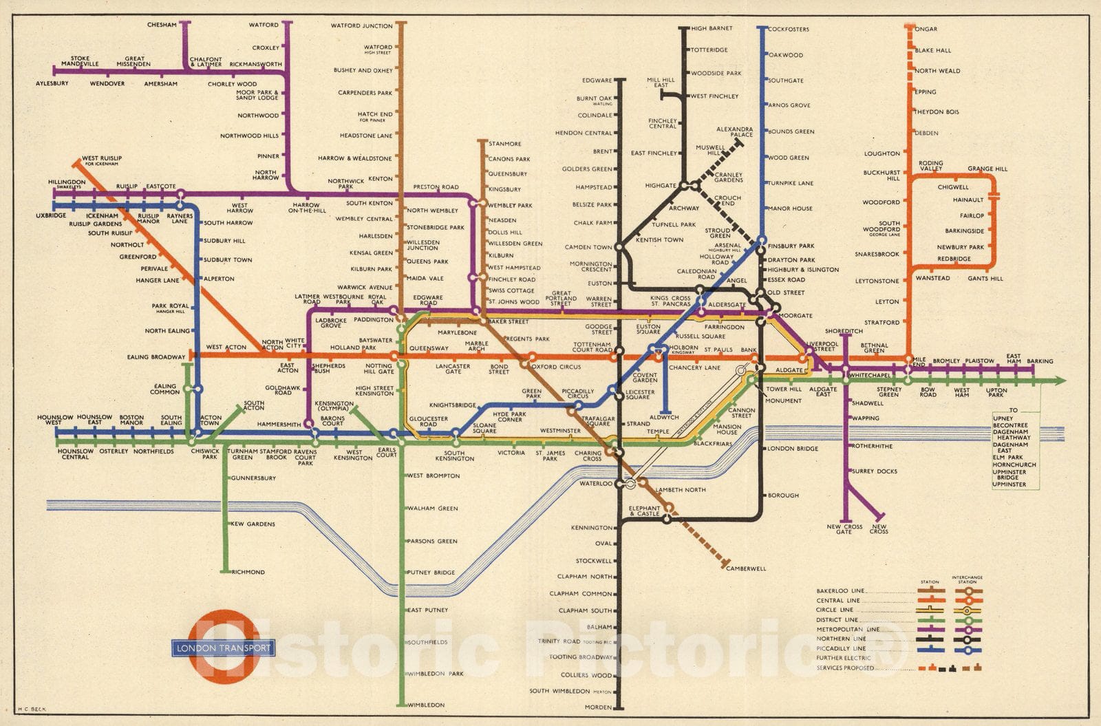 London Underground - Pictorial Map, 1950
