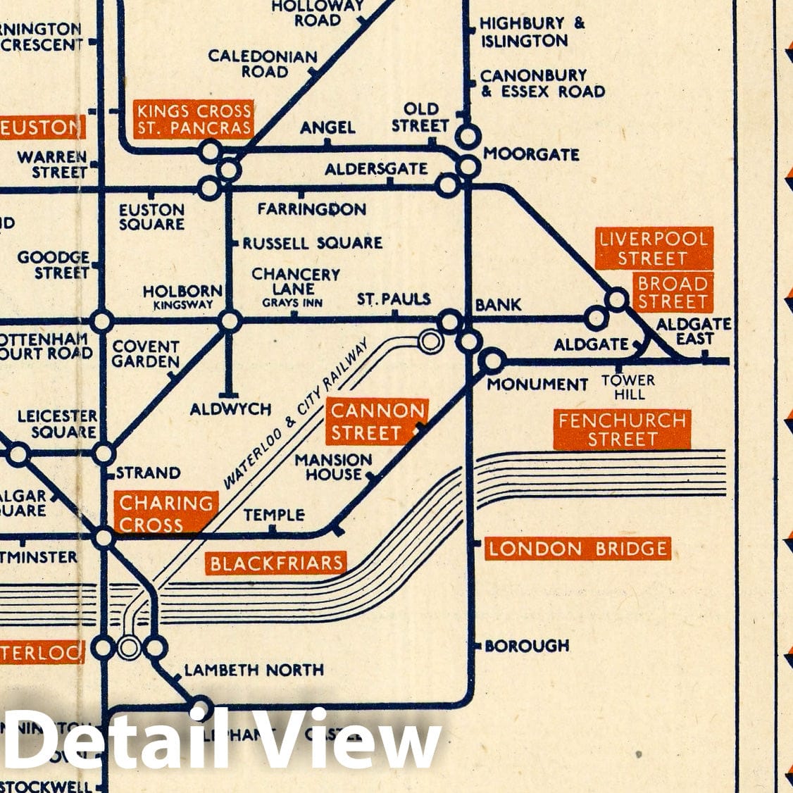 London Underground Subway Map, 1946 - Historical Map Print