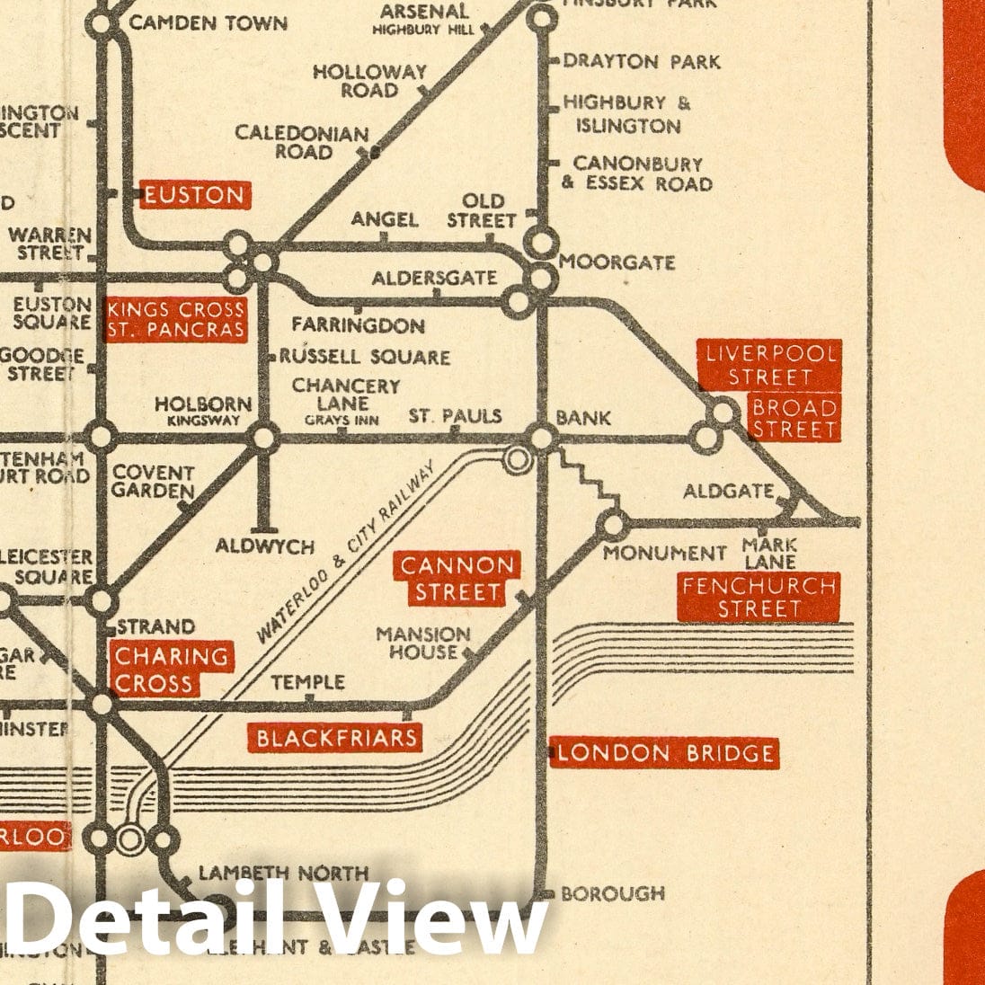 London Underground Connections Map 1945 - Historical Transit Print