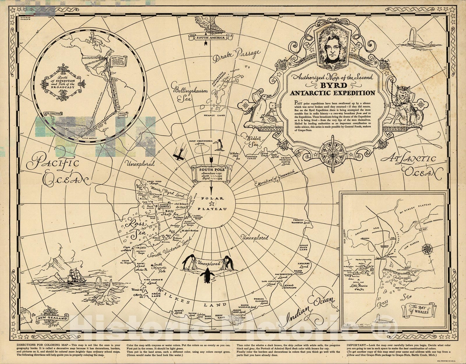 Historic Map : Authorized map of the second Byrd Antarctic expedition, 1934 v2