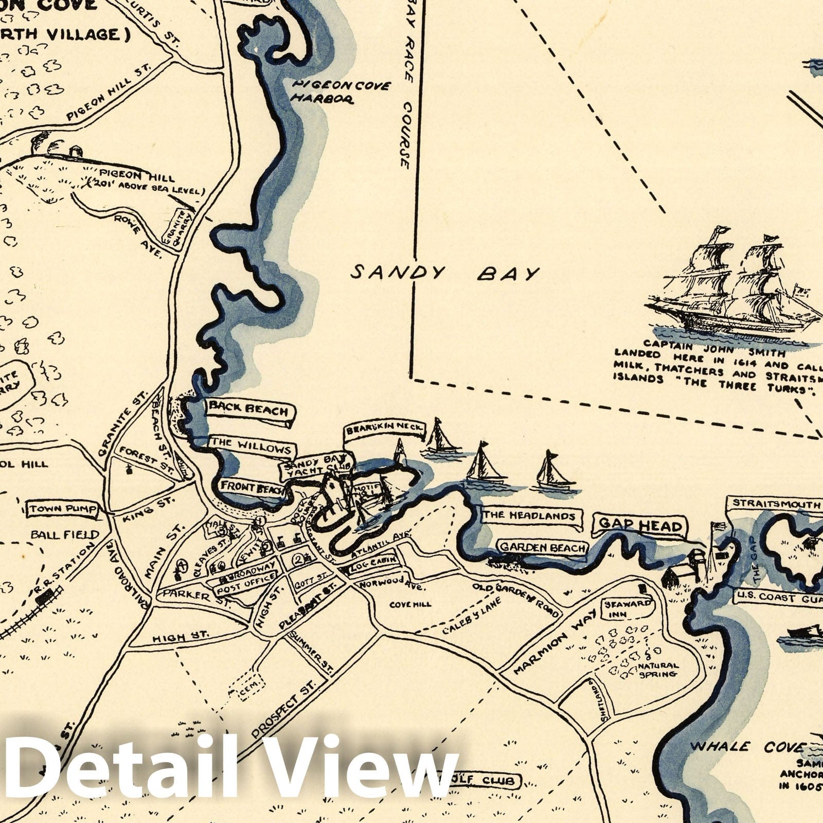 Rockport, Cape Ann, Massachusetts - Pictorial Map, 1940 - Historical Map Print