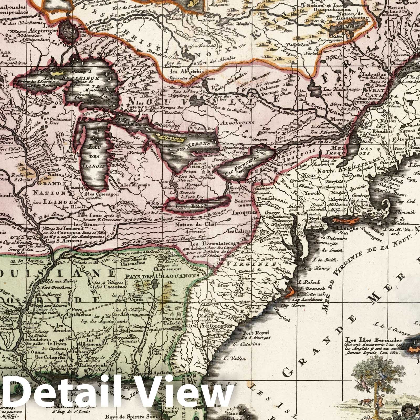 Louisiana, Mississippi, Canada, and Florida - Nautical Chart, 1720
