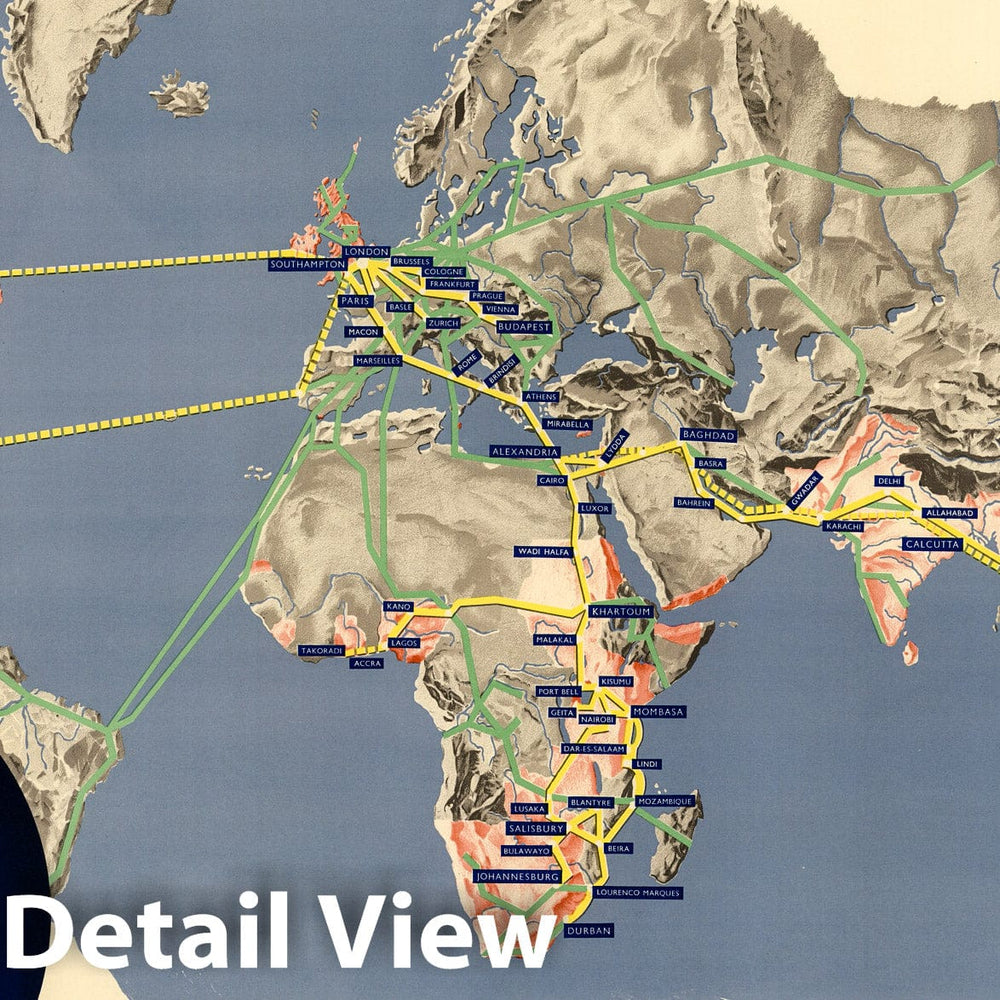 Historic Map : Imperial Airways [Map of The World]. IA/P/191 20m 5/37 - Vintage Wall Art