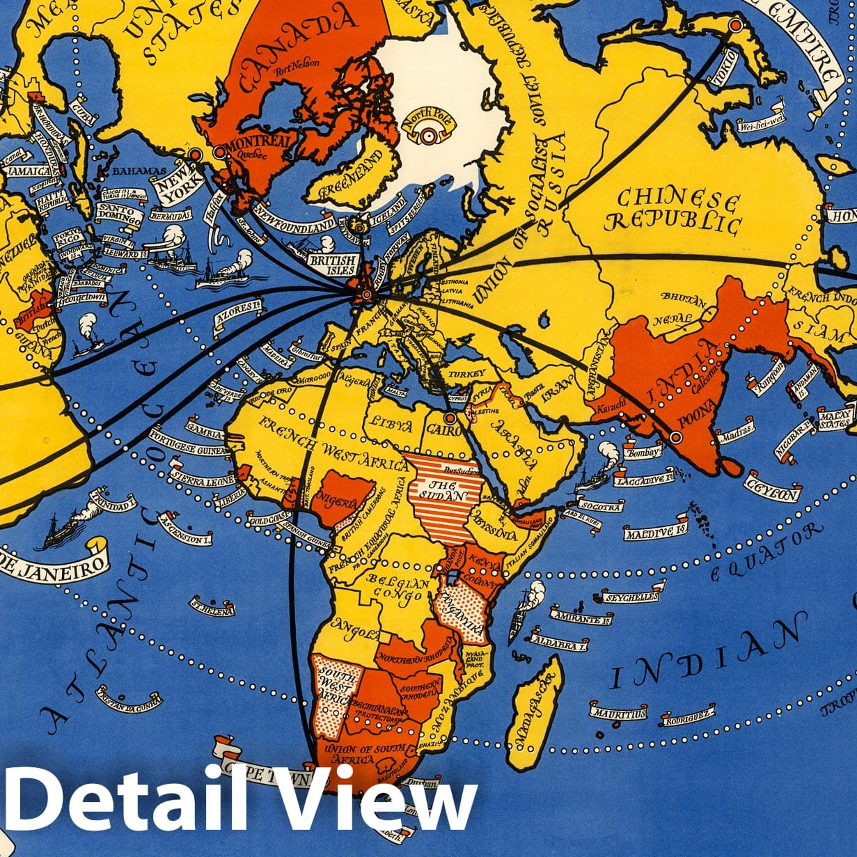 Historic Map : Post office radio - telephone services. MacDonald Gill, 1935. P.R.D. 98. 1935 - Vintage Wall Art