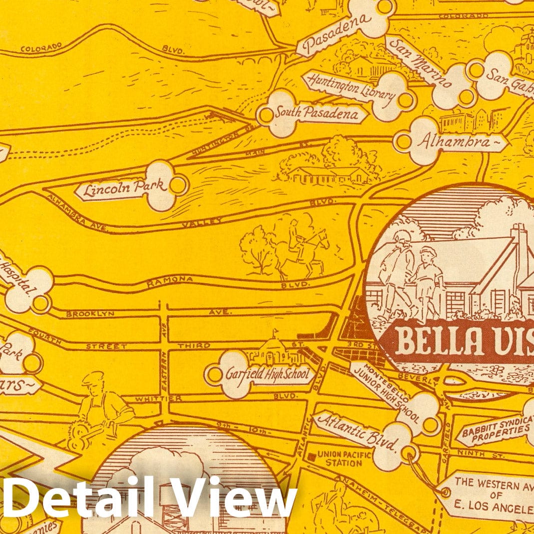 Bella Vista, Los Angeles - Pictorial Map, 1938