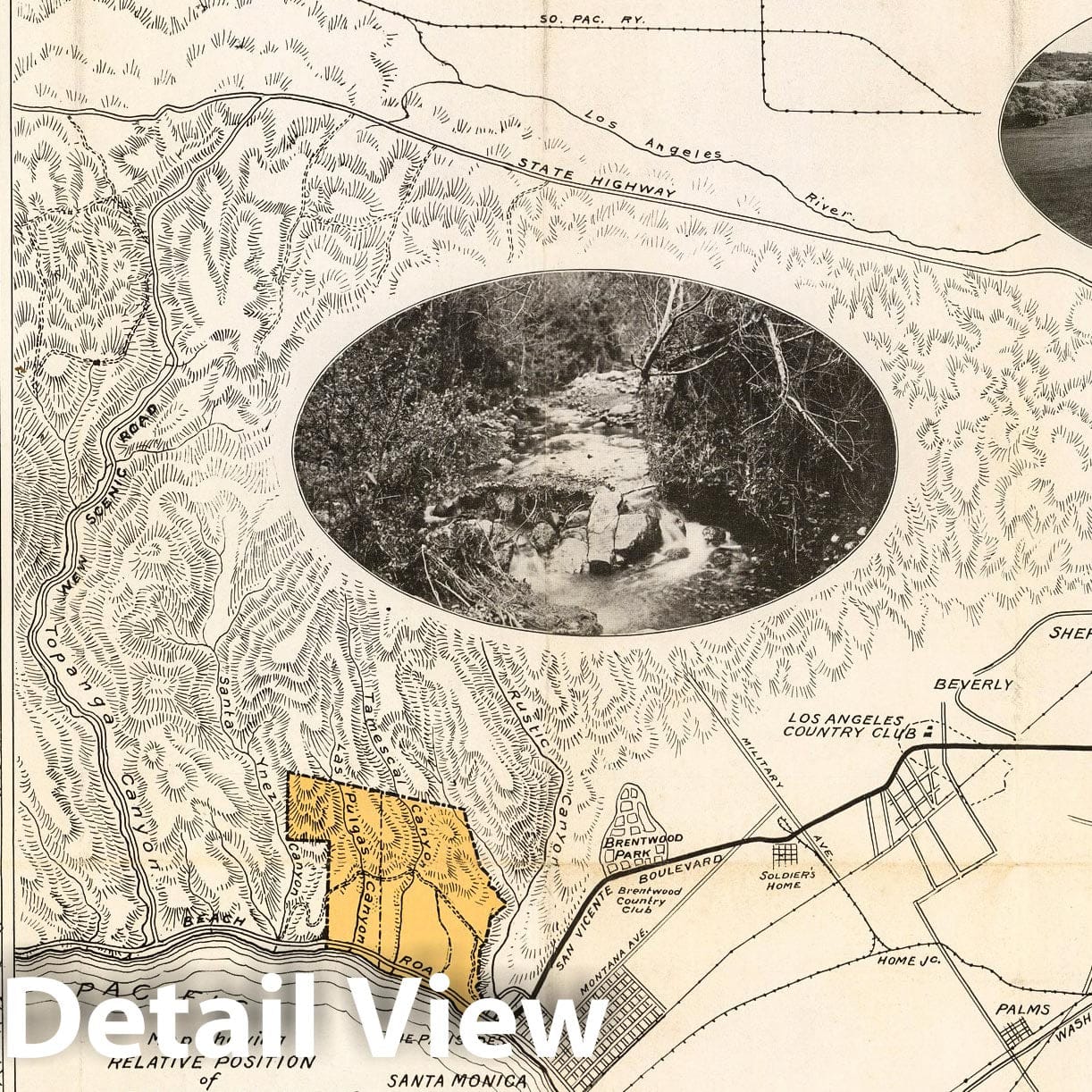 Santa Monica Highlands, California - Pictorial Map, 1920