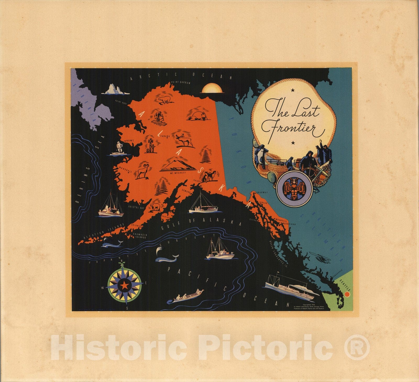 Historic Map : The Last Frontier 1935 - Vintage Wall Art