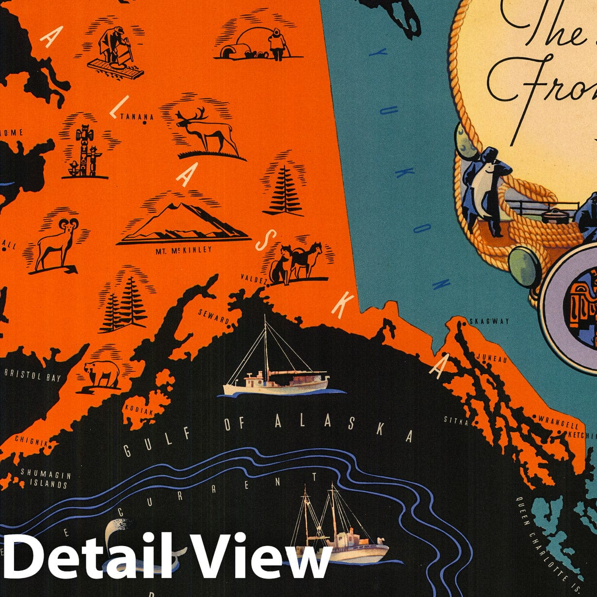 Historic Map : The Last Frontier 1935 - Vintage Wall Art