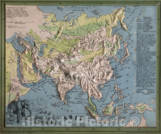 Historic Map : World Atlas Map, Asie 1865 v2