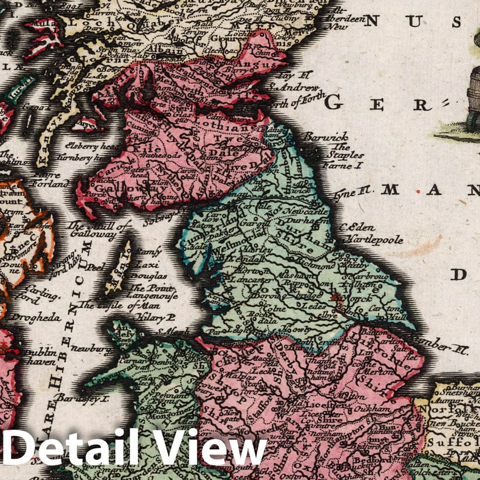 England, Scotland, and Ireland - Celestial Map, 1744 - Seutter Atlas Reproduction