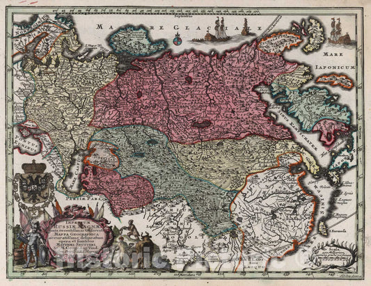 Historic Map : Russia,Imperium Russiae Magnae juxta recentisimas observationes 1744 , Vintage Wall Art