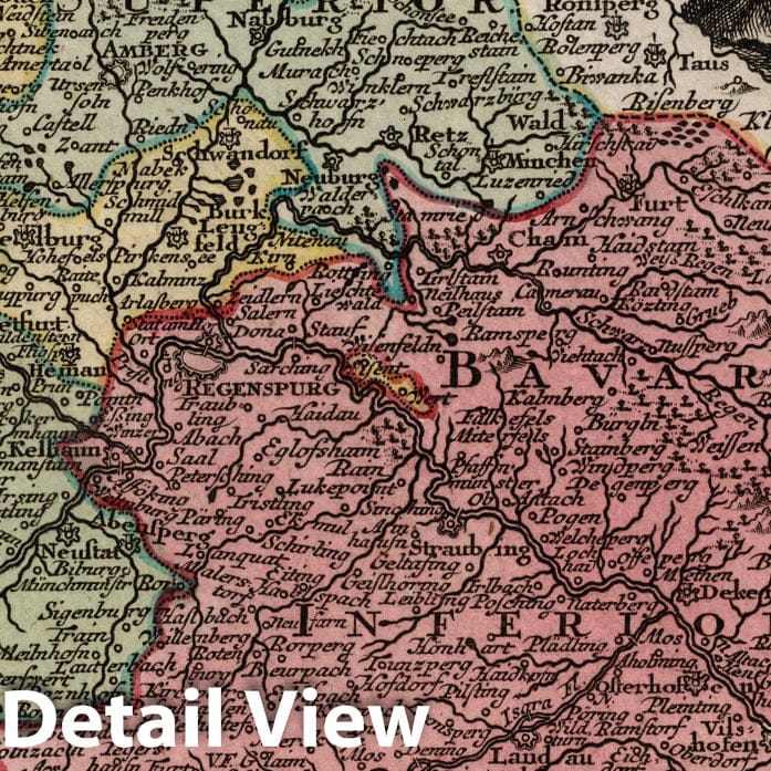 Bavaria, Germany - Historical Map Print, 1744