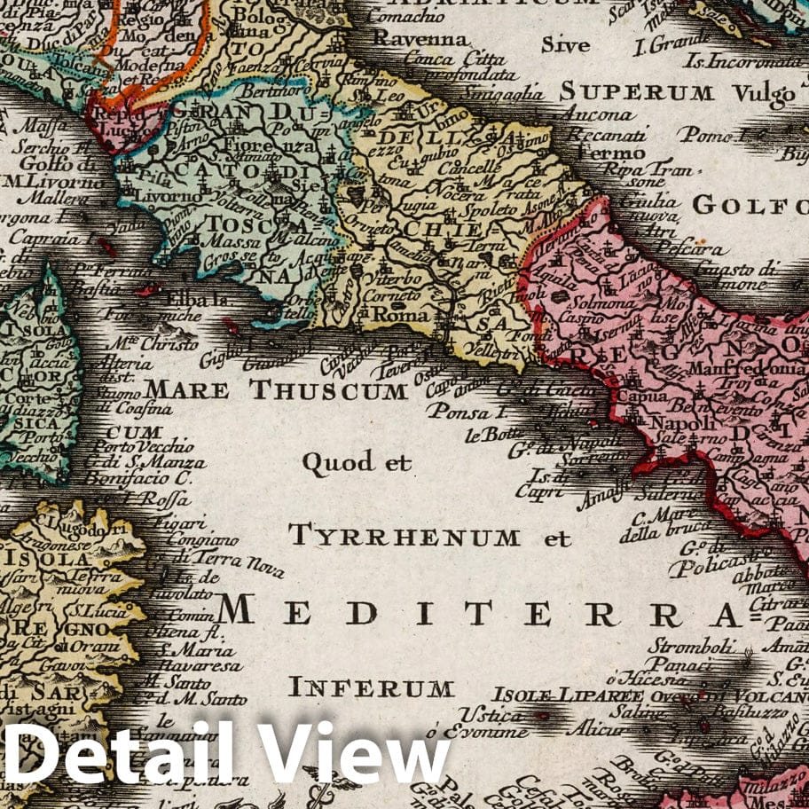 Italy - Celestial Map, 1744 - Historical Map Print