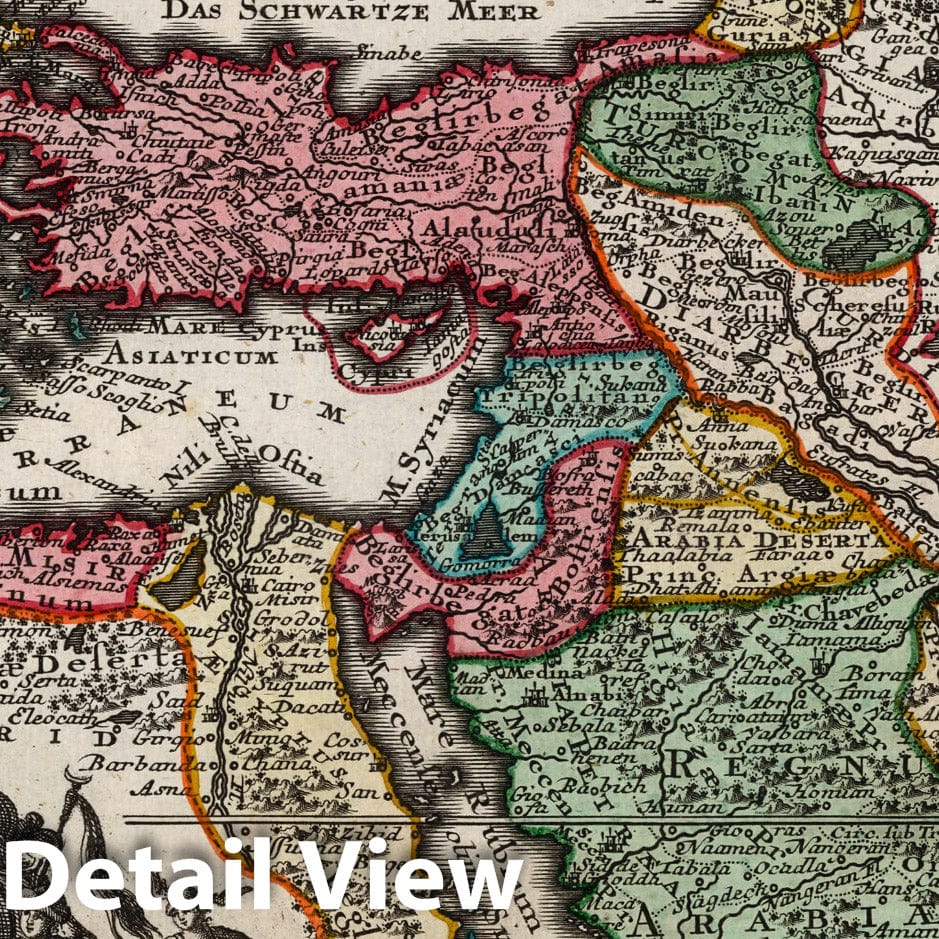 Ottoman Empire - Celestial Map, 1744 - Historical Map Print