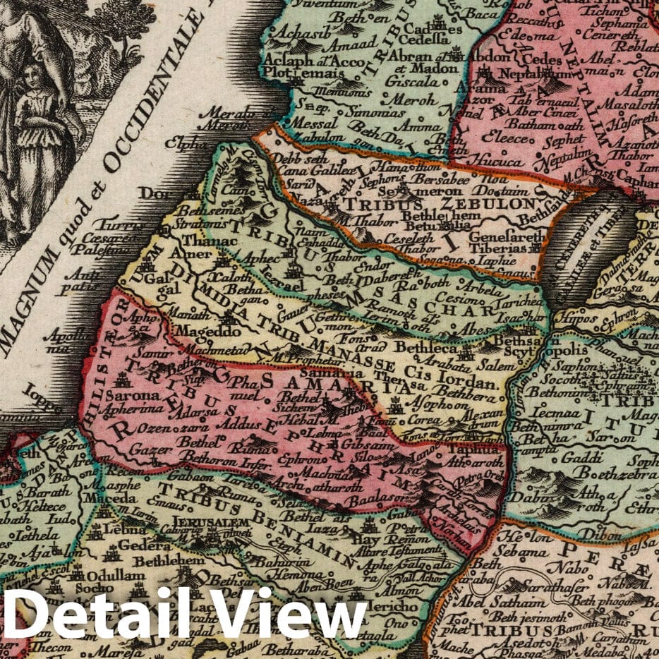 Holy Land - Celestial Map, 1744 - Seutter Atlas Plate Print