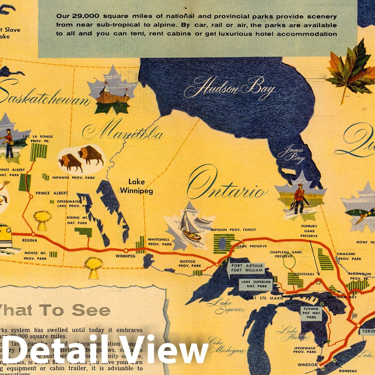 Canada - Pictorial Map, 1935 - Historical Map Print