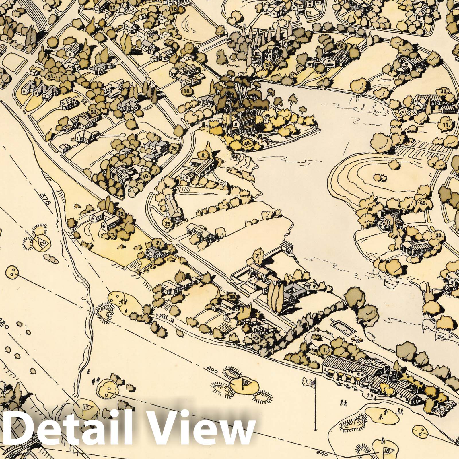 Toluca Lake, California - Pictorial Map, 1936