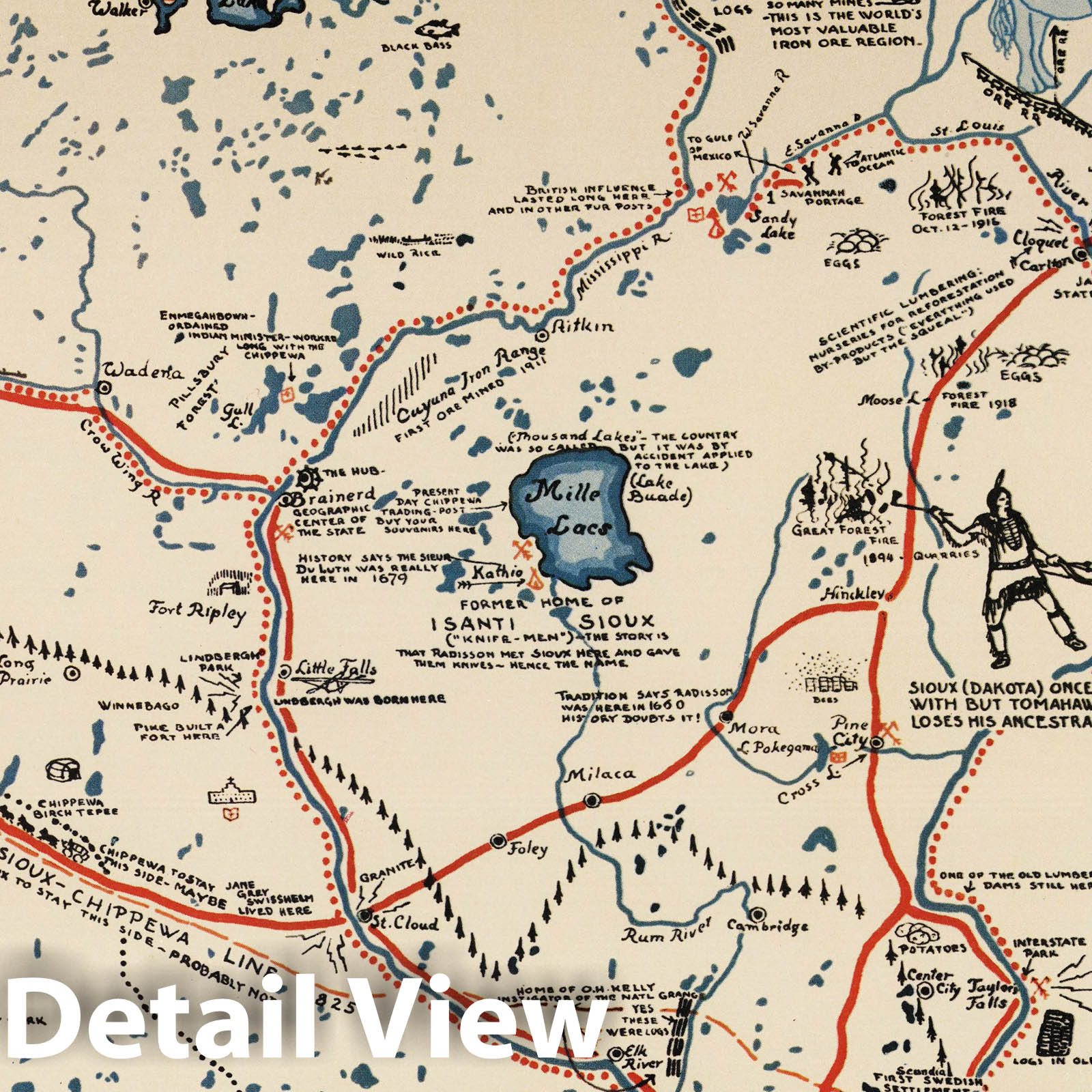 Minnesota - Pictorial Map, 1931 - Historical Map Print