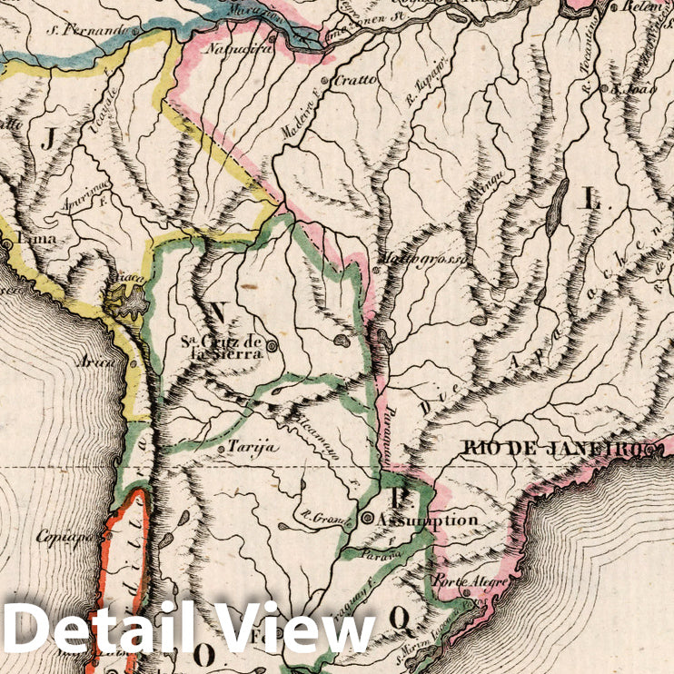 Central and South America and West Indies, 1830 - Historical Map Print