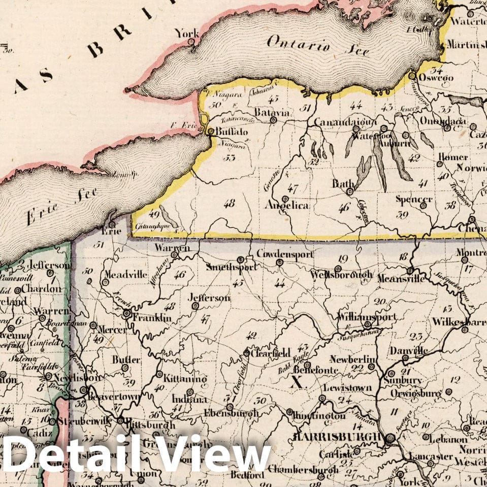 United States 1830 - Historical Map Print from Atlas von Amerika