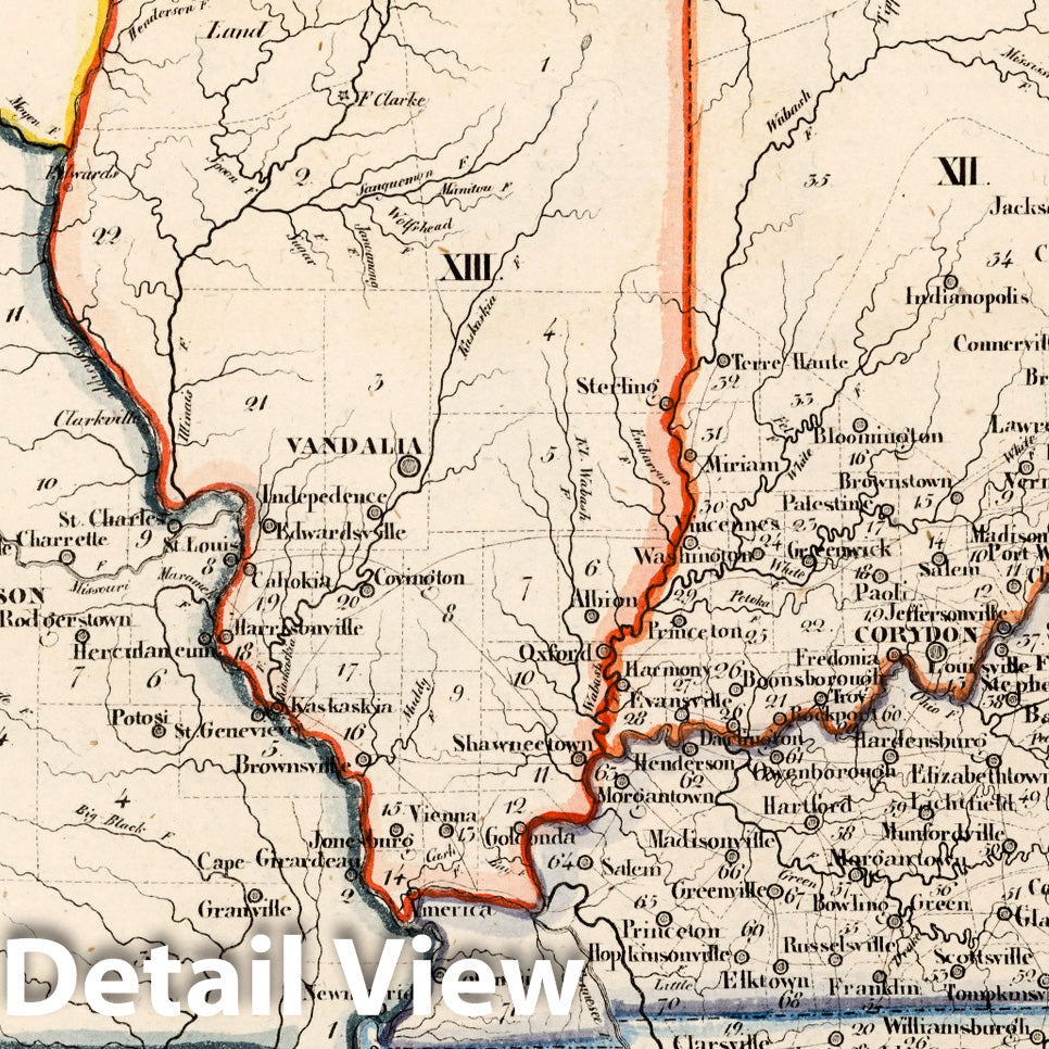 United States Midwest 1830 Historical Map Print