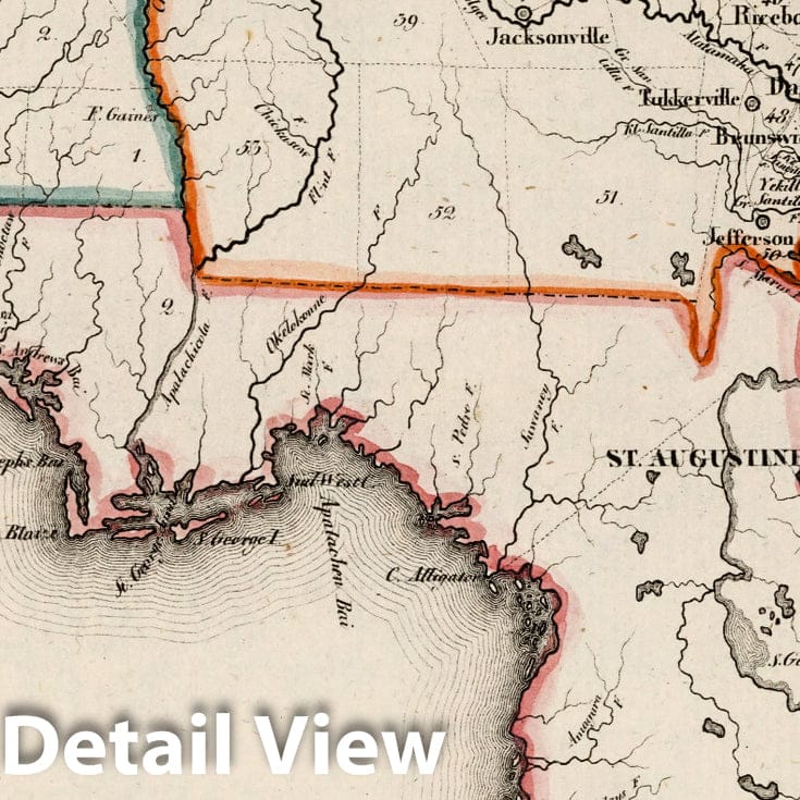 United States, 1830 - Historical Map Print from Atlas von Amerika