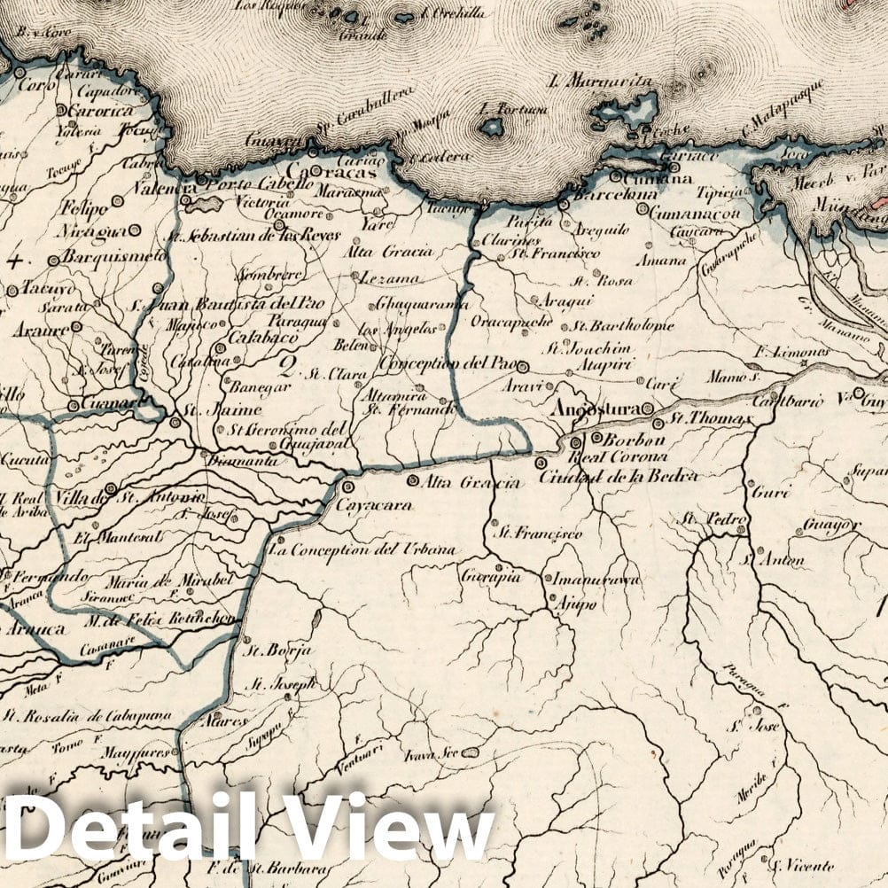 Colombia, 1830 - Historical Map Print from Atlas von Amerika