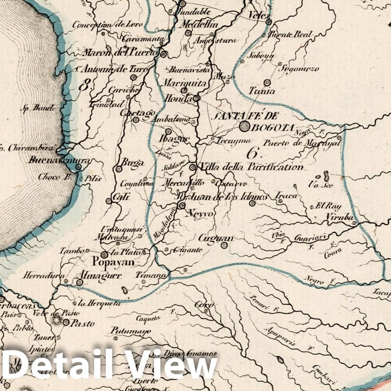 Colombia 1830 Historical Map Print - Von Schlieben Atlas