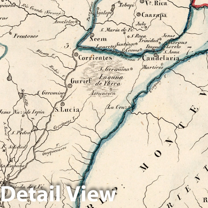 Argentina and Paraguay, 1830 - Historical Map Print
