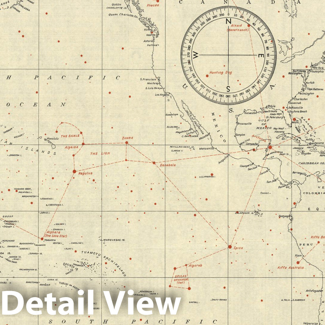 World - Nautical Chart, 1943 - Historical Map Print