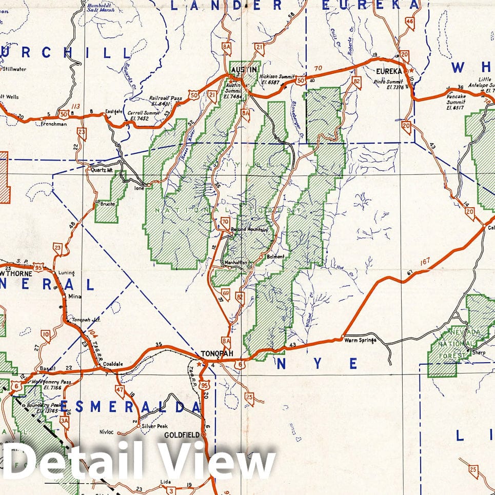 Nevada - Pictorial Map, 1942 - Historical Road Map Print
