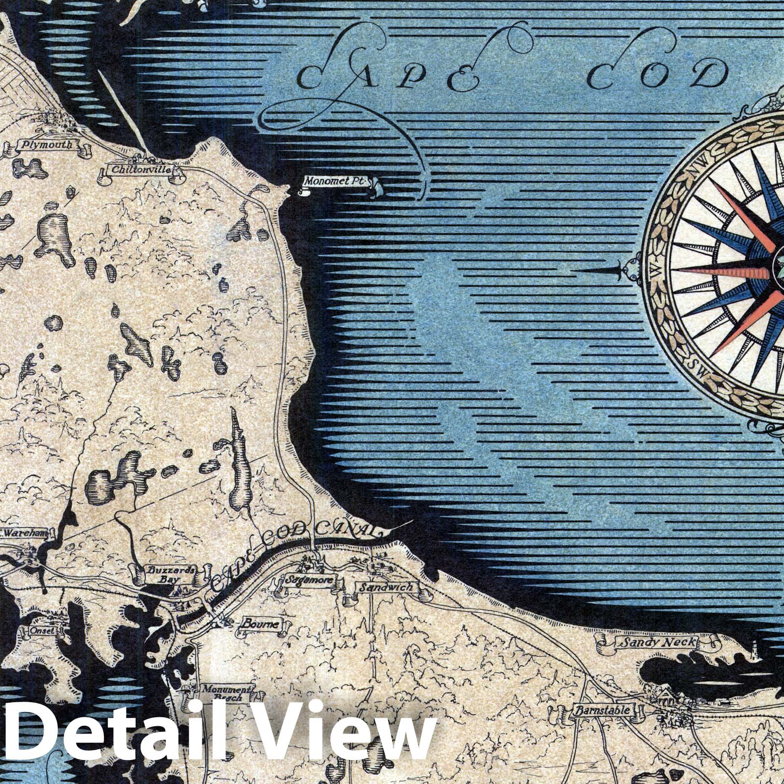 Cape Cod, Massachusetts - Pictorial Map, 1931
