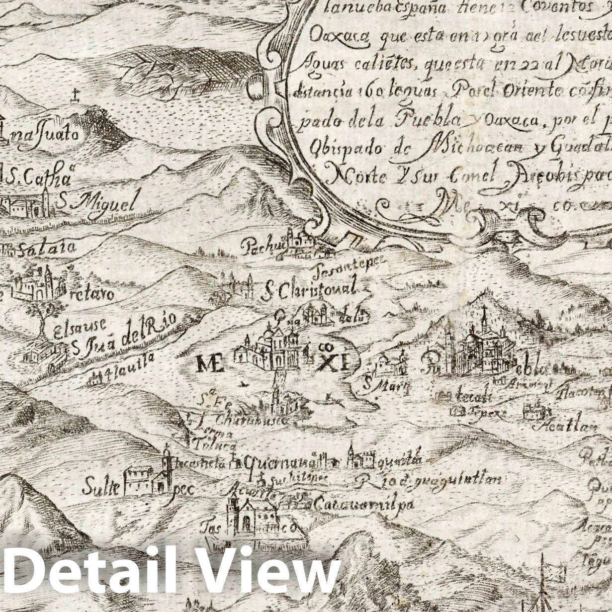 San Diego Province, Mexico, 1682 - Bird's-Eye View Historical Map Print