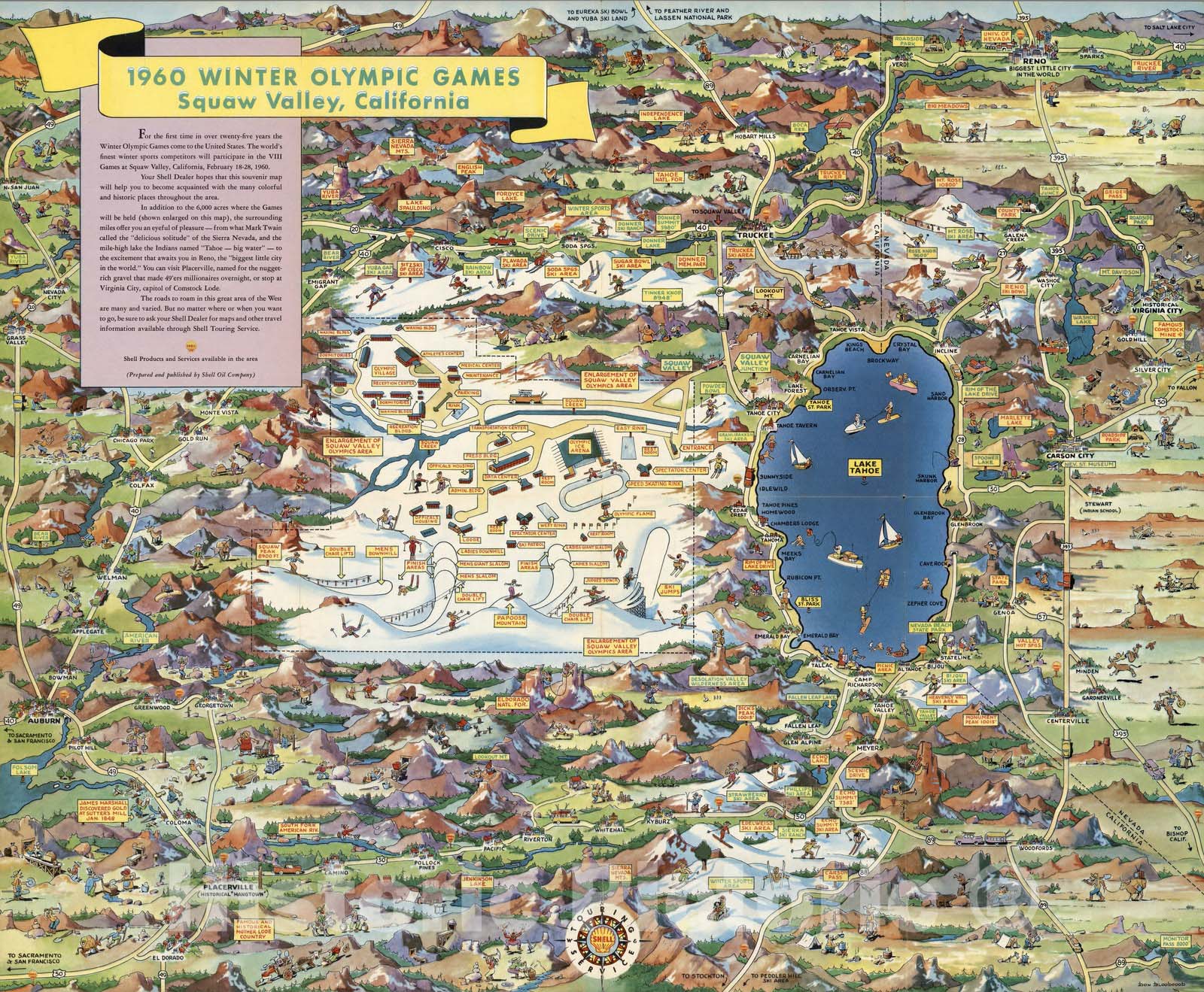 Historic Map - 1960 Winter Olympic Games, Squaw Valley, California. 1960, Historic Map - Vintage Wall Art