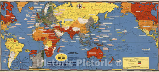 Historic Map : Dated Events War Map. 1944. 19th Edition. - Vintage Wall Art