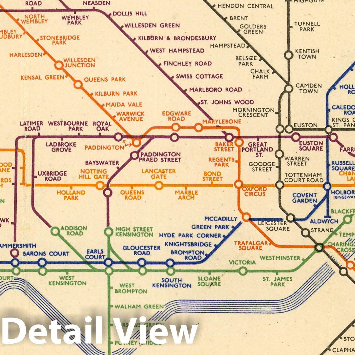 London, England - Pictorial Map, 1933 - London Underground Transport