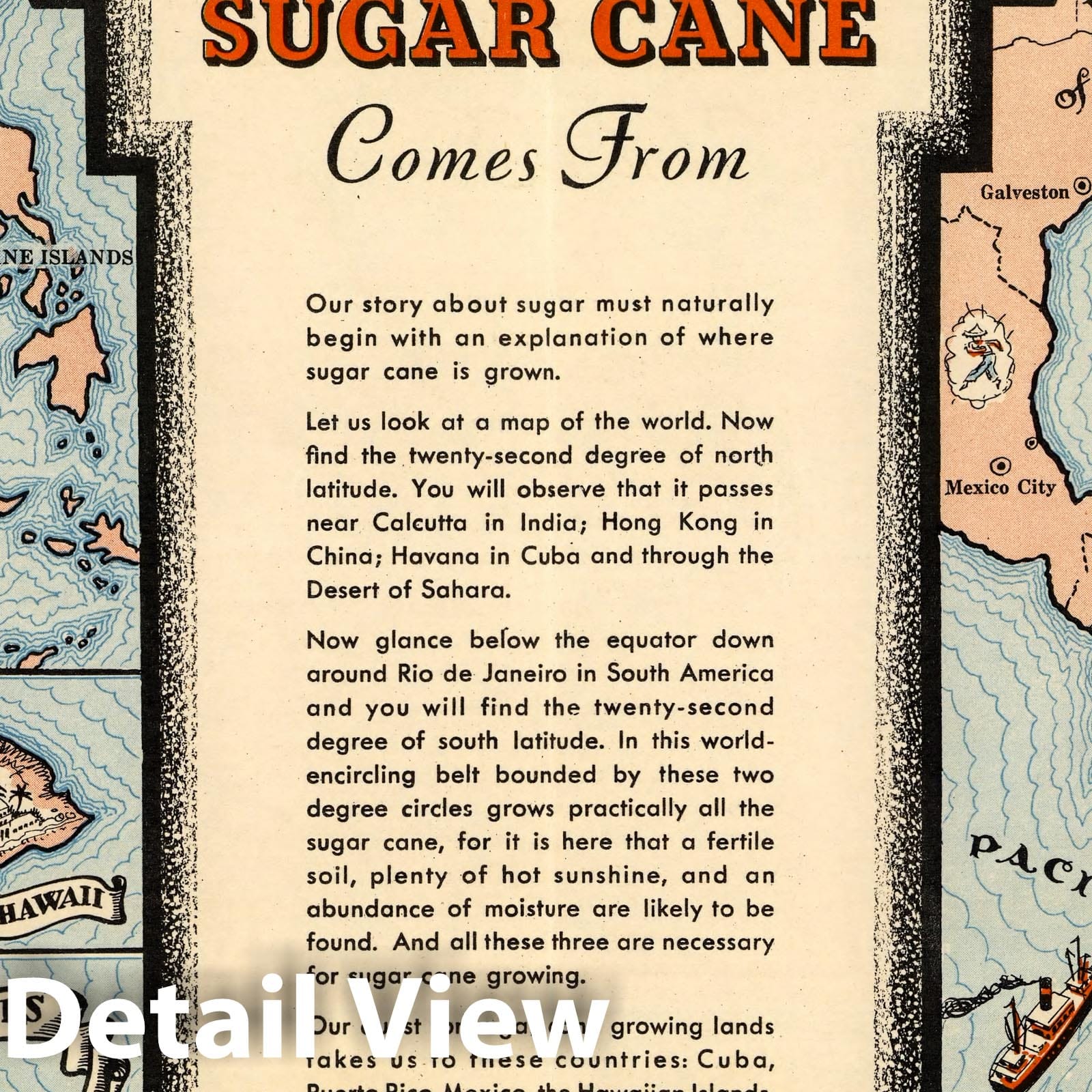 Sugar Production - Pictorial Map, 1925
