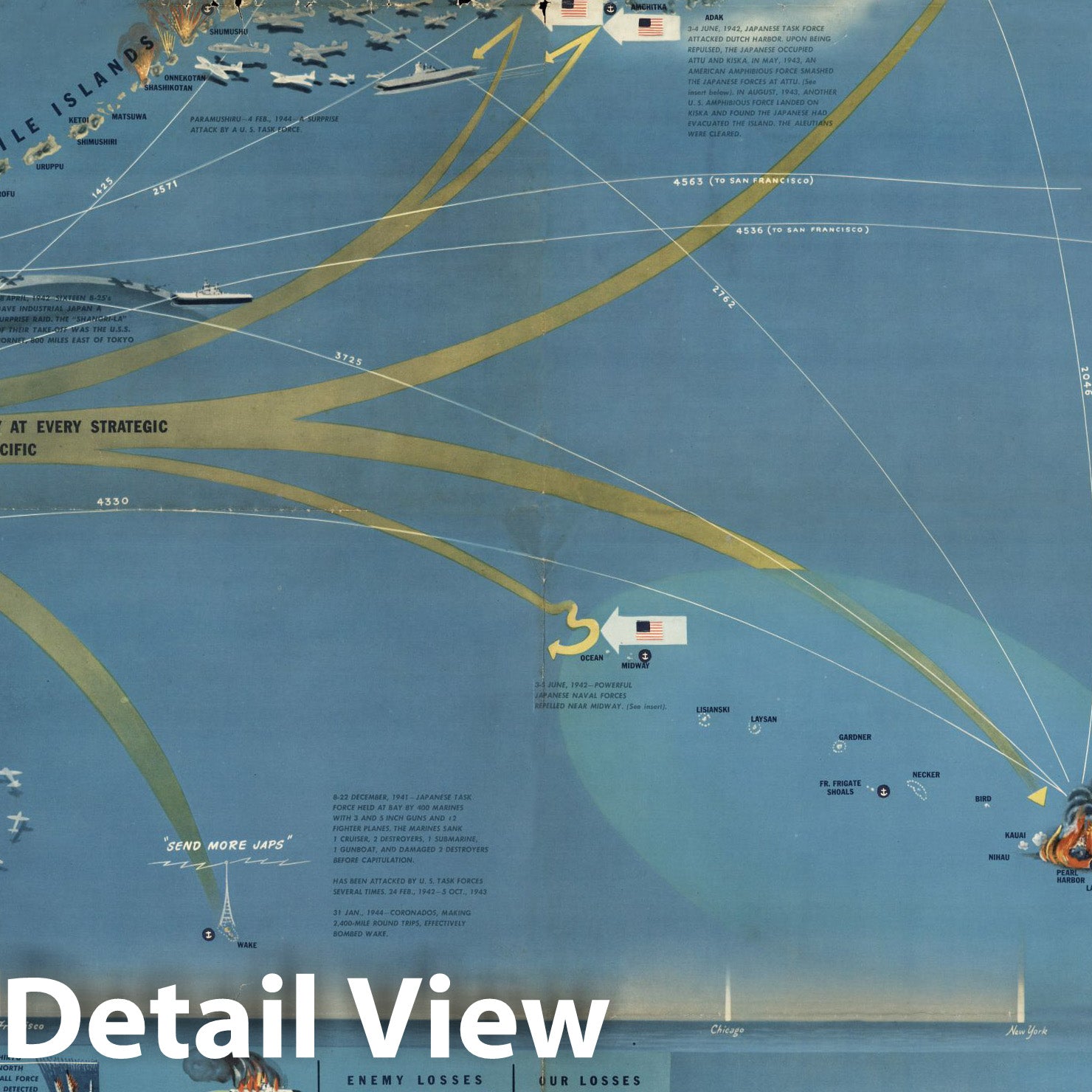 World War II: North Pacific Theater - Pictorial Map, 1944