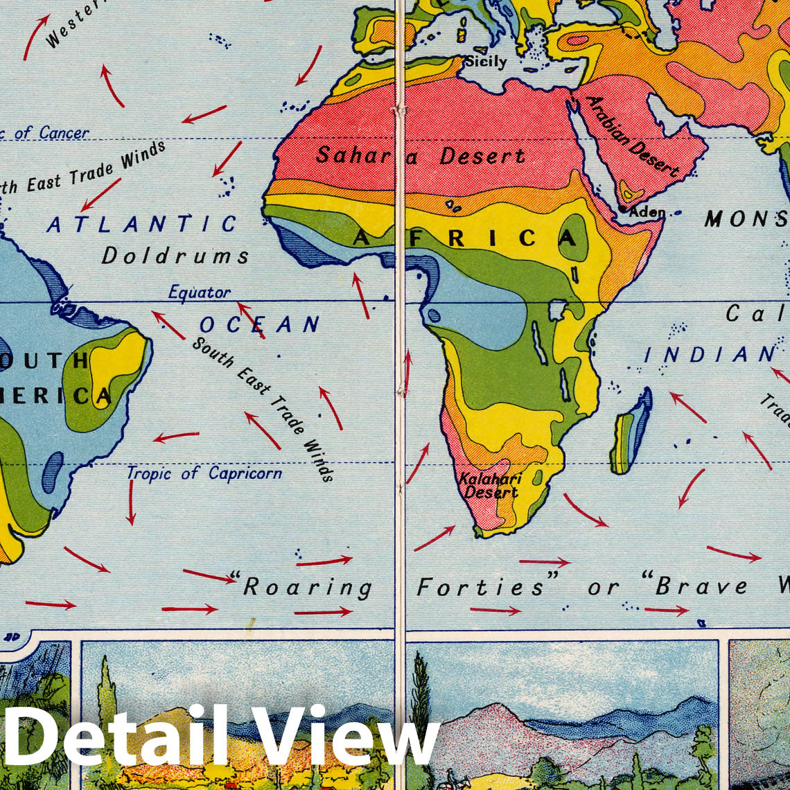 World Climate Zones - Pictorial Map, 1935