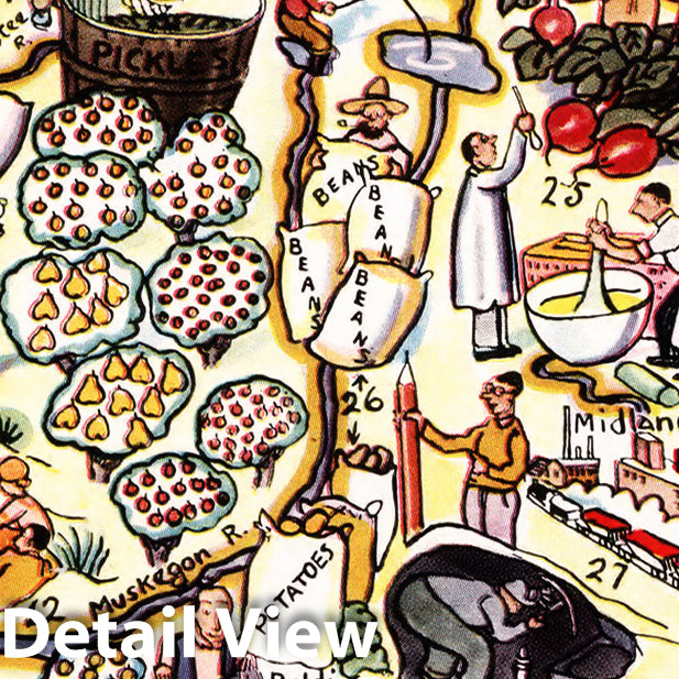 Historic Map - Michigan. 1932 - Vintage Wall Art