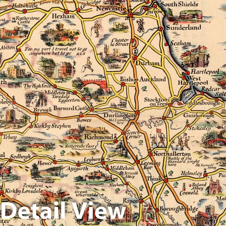 North Moor Mountain and Lake District - Pictorial Map, 1933