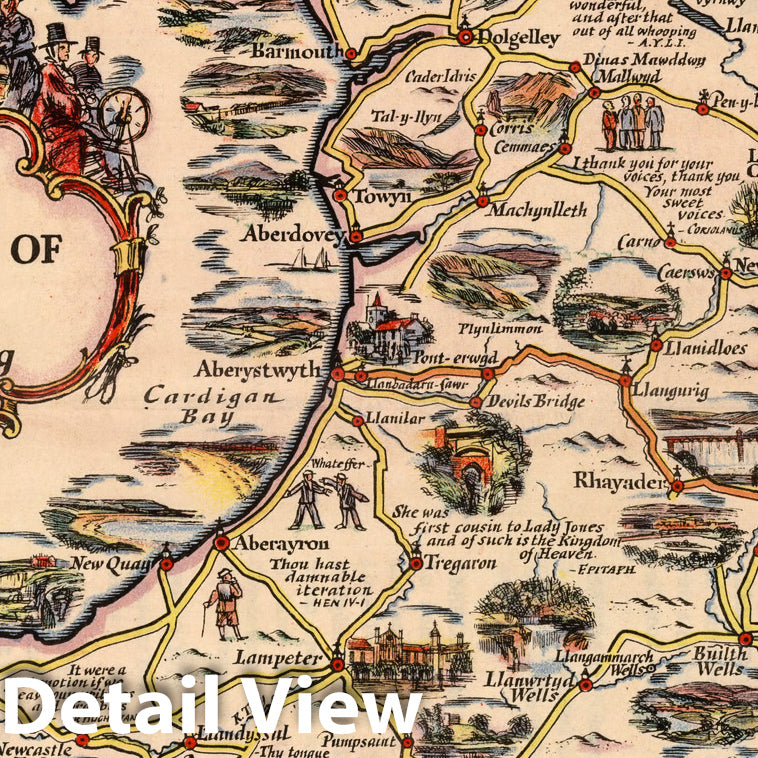 Wales and Neighbouring Counties - Pictorial Map, 1932