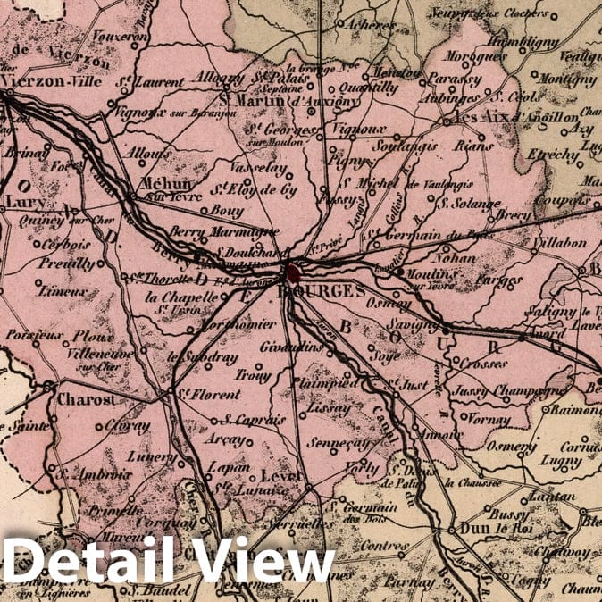 Historic Map : Cher. 1869 - Vintage Wall Art